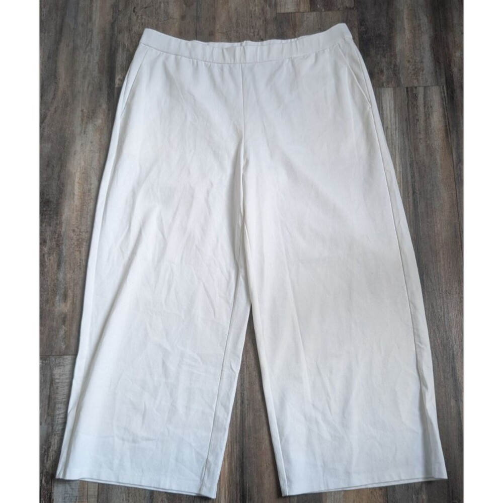 NWT Eileen Fisher Cropped Wide Leg Pants White Women's XL NEW S20KB-P4402M